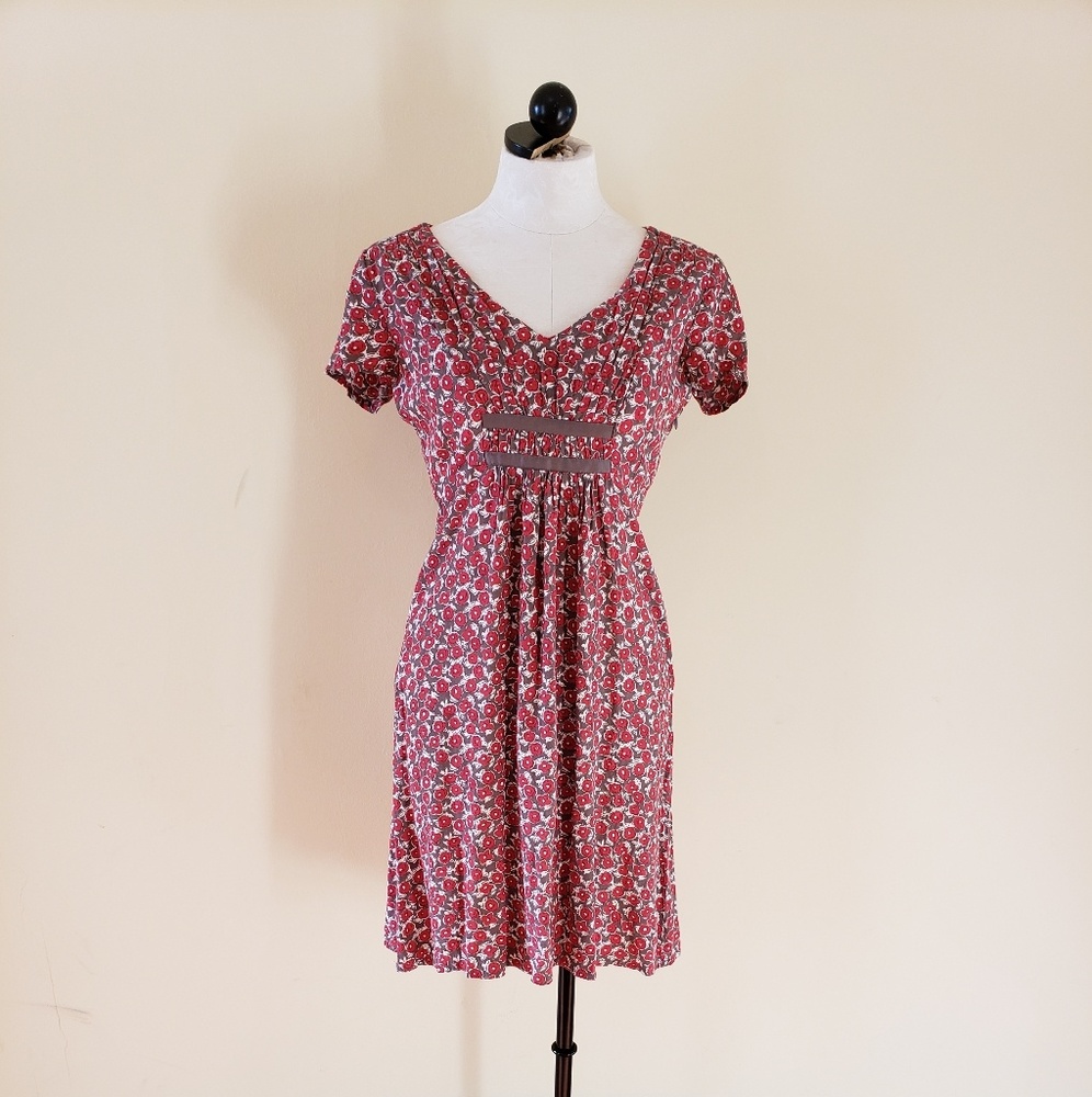Brown & Red Floral Dress